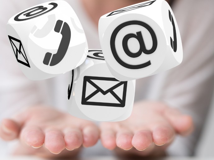 Icoontjes voor contact opnemen.